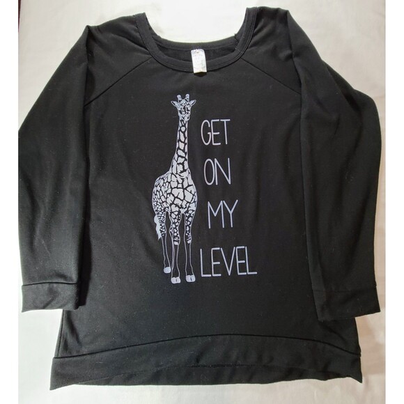 Messy Buns Lazy Days Giraffe Life Sweatshirt Large Funny Tall Zoo Animal Tee - Picture 1 of 7